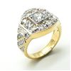 Image 3 : Gold plated Silver Cubic Zirconia(3.1ct) Gold Rhodium Plated Mens Ring Ring (~weight 9.3g)