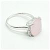 Image 2 : Silver Rose Quartz(5.4ct) Rhodium Plated Mens Ring Ring (~weight 4.25g)