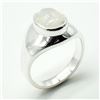 Image 3 : Silver Moonstone(5.5ct) Rhodium Plated Mens Ring Ring (~weight 8.95g)