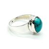 Image 2 : Silver Turquoise(8.1ct) Hand Made Mens Ring Ring (~weight 5.8g)