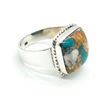 Image 2 : Silver Oyster Turquoise(9.2ct) Hand Made Mens Ring Ring (~weight 7.05g)