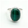 Image 1 : Silver Melakite(11.7ct) Hand Made Mens Ring Ring (~weight 7.9g)