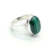 Image 2 : Silver Melakite(11.7ct) Hand Made Mens Ring Ring (~weight 7.9g)