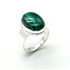 Image 3 : Silver Melakite(11.7ct) Hand Made Mens Ring Ring (~weight 7.9g)