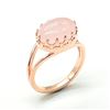 Image 3 : RoseGold Plated Silver Rose Quartz(7.5ct) Rose Gold Plated Mens Ring Ring (~weight 5.3g)
