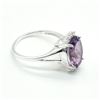 Image 2 : Silver Amethyst Cz(2.6ct) Rhodium Plated Ring (~weight 3.65g)