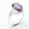 Image 3 : Silver Amethyst Cz(2.6ct) Rhodium Plated Ring (~weight 3.65g)