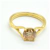 Image 1 : Gold plated Silver Moisanite(1.45ct) Gold Rhodium Plated Ring (~weight 3g)