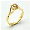 Image 3 : Gold plated Silver Moisanite(1.45ct) Gold Rhodium Plated Ring (~weight 3g)