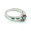 Image 2 : Silver Mystic Topaz Emerald(1.3ct) Rhodium Plated Ring (~weight 3.4g)