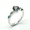 Image 3 : Silver Mystic Topaz Emerald(1.3ct) Rhodium Plated Ring (~weight 3.4g)