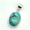 Image 3 : Silver Turquoise(11.1ct) Hand Made Pendant (~weight 4.5g)