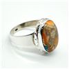 Image 2 : Silver Oyster Turquoise(9.9ct) Hand Made Mens Ring Ring (~weight 6.85g)