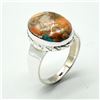 Image 3 : Silver Oyster Turquoise(9.9ct) Hand Made Mens Ring Ring (~weight 6.85g)