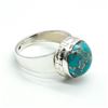 Image 2 : Silver Copper Turquoise(8.1ct) Hand Made Mens Ring Ring (~weight 6.3g)