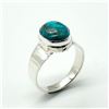 Image 3 : Silver Turquoise(3.9ct) Hand Made Mens Ring Ring (~weight 5g)