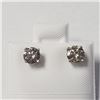 Image 1 : 14K White Gold Diamond (0.8Ct,I1-2,Light Brown) Earrings (~Size )(Ring is resizable for $40) (~lengt