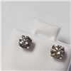 Image 3 : 14K White Gold Diamond (0.8Ct,I1-2,Light Brown) Earrings (~Size )(Ring is resizable for $40) (~lengt