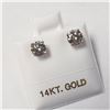 Image 4 : 14K White Gold Diamond (0.8Ct,I1-2,Light Brown) Earrings (~Size )(Ring is resizable for $40) (~lengt