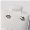 Image 2 : 14K White Gold Diamond (0.2Ct,I1-3,F-G) Earrings (~Size )(Ring is resizable for $40) (~length inches