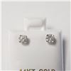 Image 1 : 14K White Gold Diamond (0.42Ct,I1-3,F-G) Earrings (~Size )(Ring is resizable for $40) (~length inche