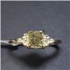 Image 1 : 14K Yellow Gold Diamond (1Ct,I3,Fancy Light Greenish Yellow) Diamond(0.05ct) Ring (~Size 6.5)(Ring i