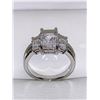 Image 1 : Ladies Emerald Cut 1.0 Carat Solitaire with side Baquette Stones Anniversary Ring size 7