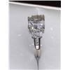 Image 4 : Ladies Emerald Cut 1.0 Carat Solitaire with side Baquette Stones Anniversary Ring size 7