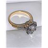 Image 4 : Ladies Oval Cut Solitaire 1.1 Carat two tone 14K GP Engagement Ring .925 Silver