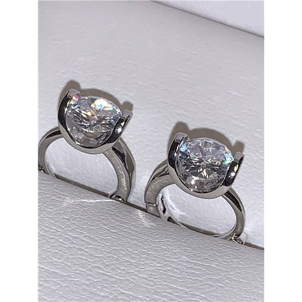 Set of Ladies 1.0 Carat TW Solitaire Earrings Diamond ring style with clasps