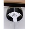 Image 2 : Gents Titanium Black Beveled Ring Size 10 NEW