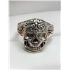 Image 2 : Gents NEW Silver Biker Skull RIng Size 10