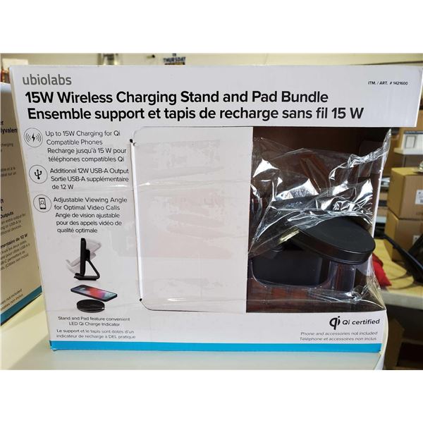 Ubiolabs 15W Wireless Charging Stand and Pad Bundle