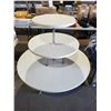 Image 1 : 3 Tier White Round Display Table on Casters
