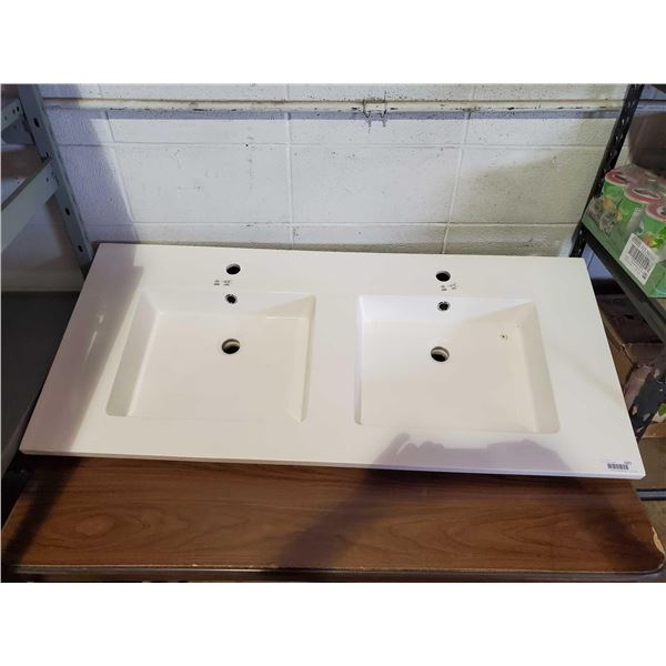 NEW Double Bathroom Vanity Sink Top Luxo Marbre 45 inch