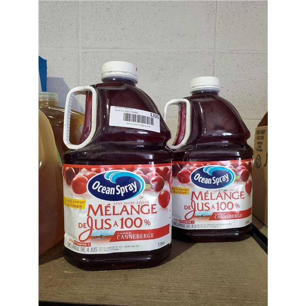 Ocean Spray Cranberry Juice Lot of 2 x 3.0L Jugs