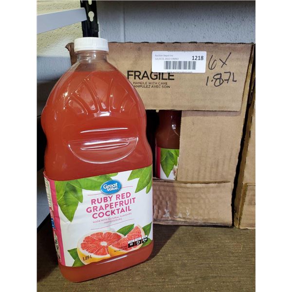 Ruby Red Grapefruit Cocktail Case lot of 6 x 1.87L