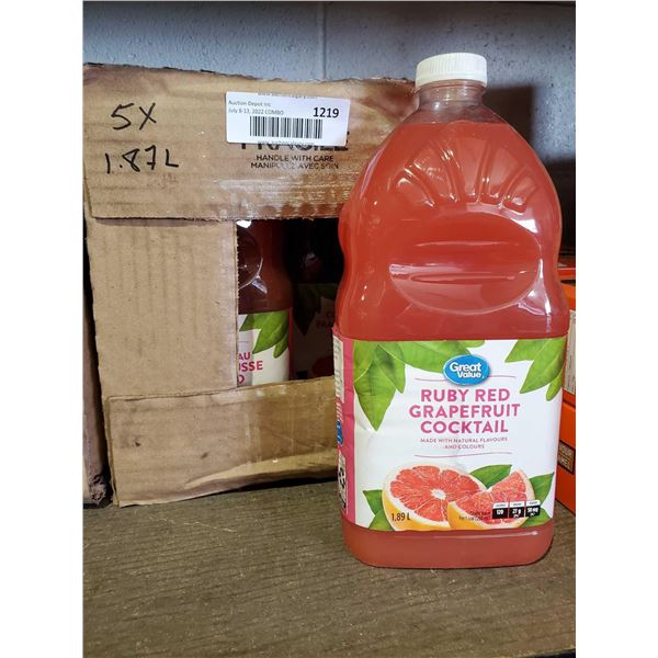 Ruby Red Grapefruit Cocktail Case lot of 6 x 1.87L