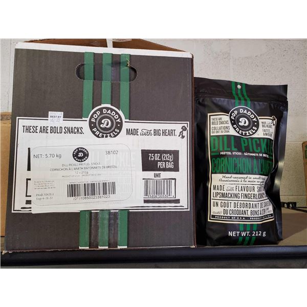 Bug Daddy Dill Pickle Pretzels Case lot of 12 x 212g Bags