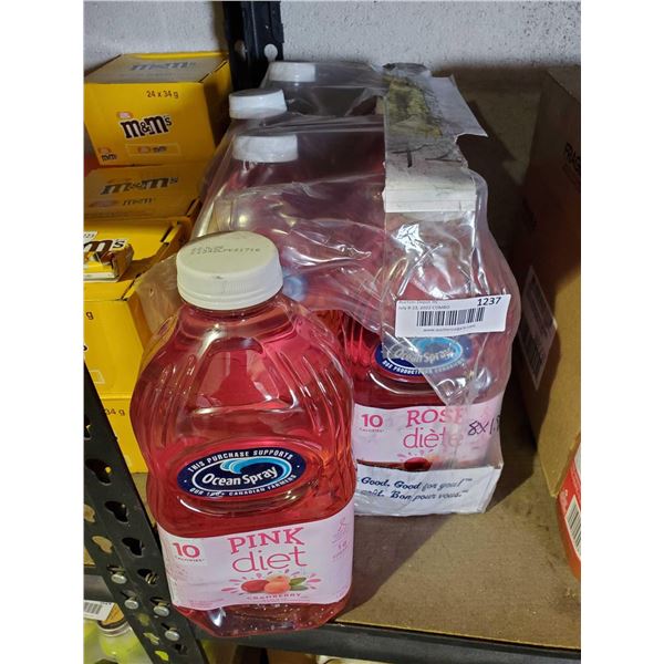Ocean Spray Pink Diet Cranberry cocktail Case lot of 8 x 1.89L
