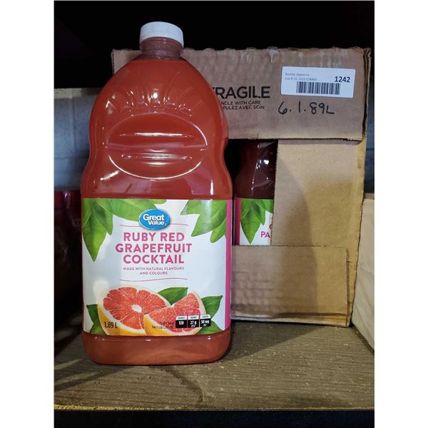 Ruby Red Grapefruit cocktail Case lot of 6 x 1.89L
