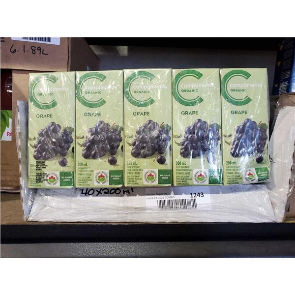 Compliments Grape Juice Case lot of 40 x 200ml