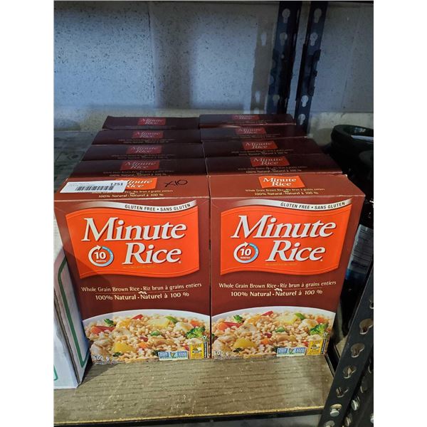 Minute Rice whole grain brown rice case lot of 10 x 600g