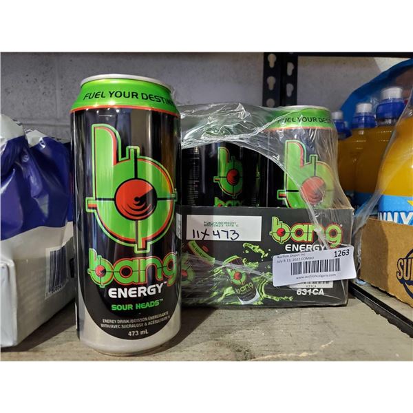 Bang Energy Drinks sour heads case lot of 11 x 473ml
