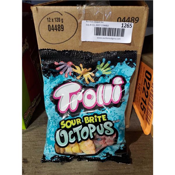 Trollo Sour Octopus Gummies Case lot of 12 x 120g