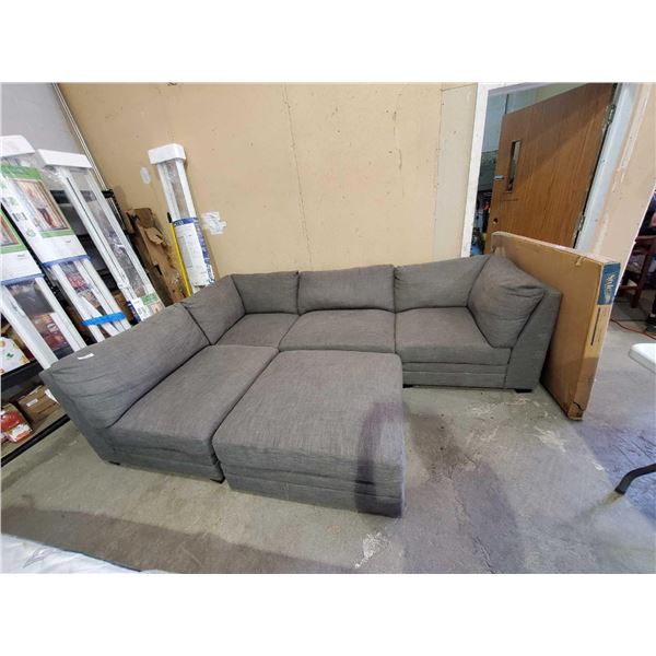 Grey 5 Piece Sectional Sofa Set Fabric costco brand customer return