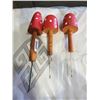Image 1 : Locally Hand Made set of 3 Garden Mushrooms