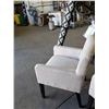 Image 2 : Cream Upholstered Arm Chair with esspresso wood legs, showroom sample