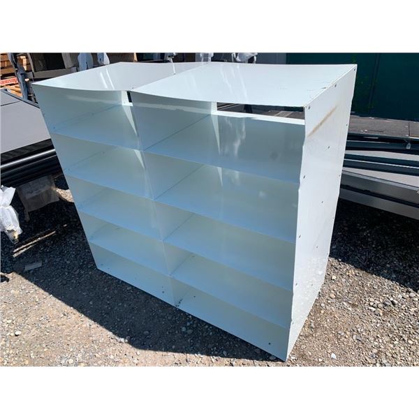 White Metal 10 Cube Shelving Unit heavy steel approx 4ft x 5ft