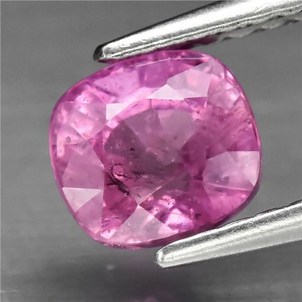 1.10ct 5.3x5mm Cushion Natural Vibrant Pink Sapphire (Heated Glass Filling)